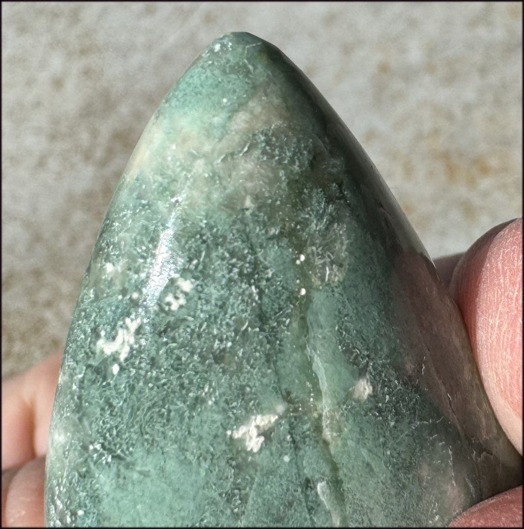 Celadonite Pocket / Palm Stone - Connect with Nature Beings, Heart Chakra