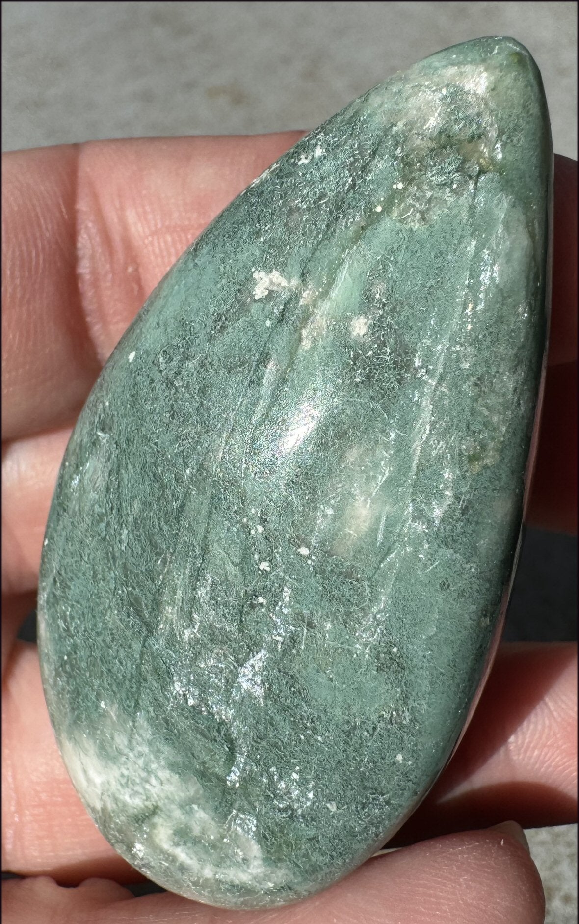 Celadonite Pocket / Palm Stone - Connect with Nature Beings, Heart Chakra