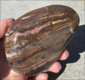 Lg. SUNSET JASPER Crystal Palm Stone - Tranquility, Re-focus