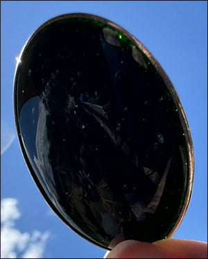 Dark GREEN Goldstone Crystal Pendant - Mental rejuvenation!