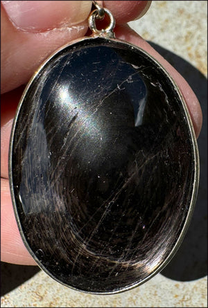 ~Flashy~ Hypersthene AKA Black Labradorite Crystal PENDANT - Repel negativity