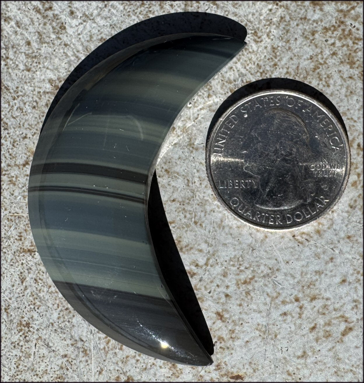 Polished Platinum Obsidian Crescent MOON - Scrying, Clarity