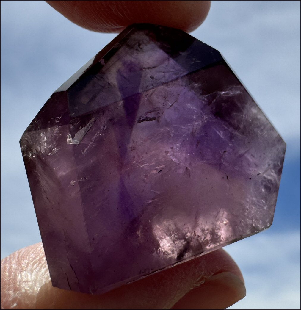 Brazilian Amethyst Collector's Crystal Point with PHANTOMS - with Synergy 18+ years