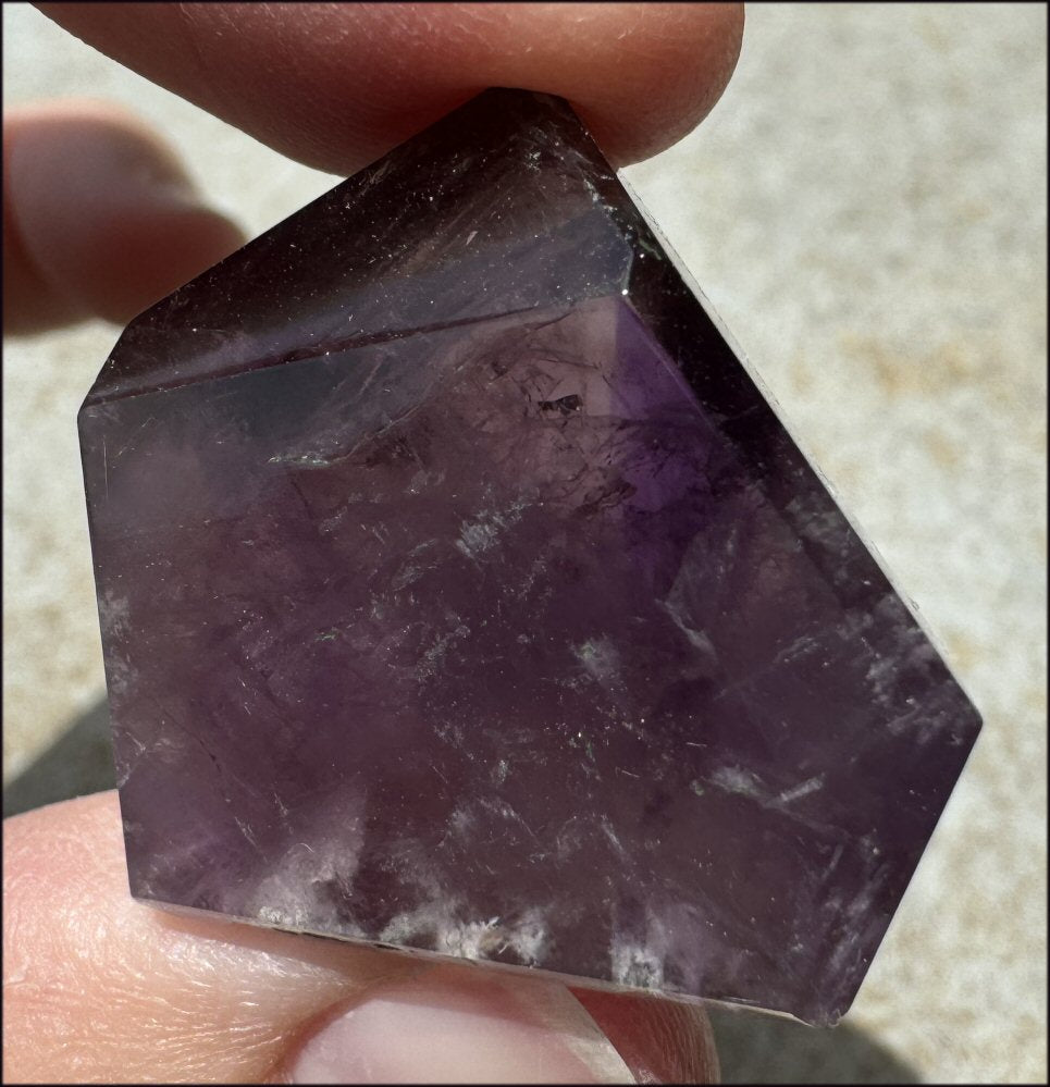 Brazilian Amethyst Collector's Crystal Point with PHANTOMS - with Synergy 18+ years