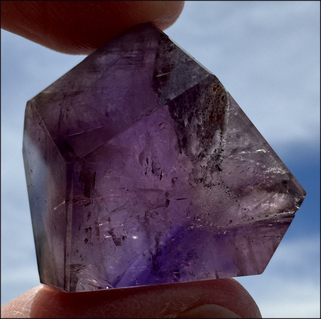 Brazilian Amethyst Collector's Crystal Point with PHANTOMS - with Synergy 18+ years