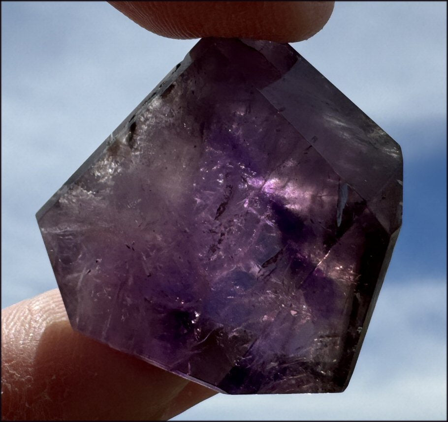 Brazilian Amethyst Collector's Crystal Point with PHANTOMS - with Synergy 18+ years