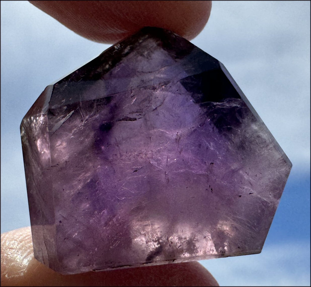 Brazilian Amethyst Collector's Crystal Point with PHANTOMS - with Synergy 18+ years