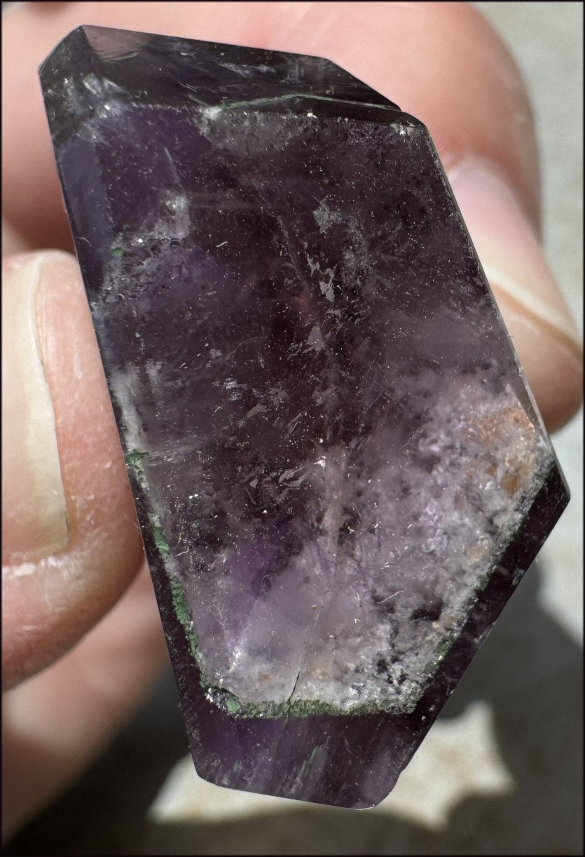 Brazilian Amethyst Collector's Crystal Point with PHANTOMS - with Synergy 18+ years