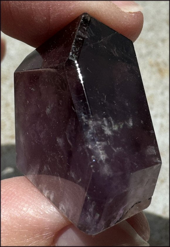 Brazilian Amethyst Collector's Crystal Point with PHANTOMS - with Synergy 18+ years