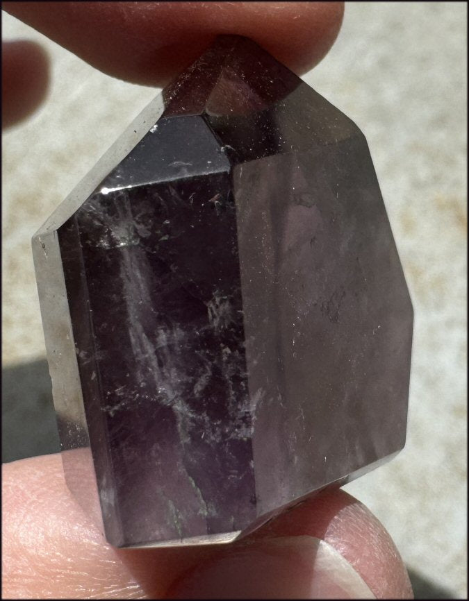 Brazilian Amethyst Collector's Crystal Point with PHANTOMS - with Synergy 18+ years