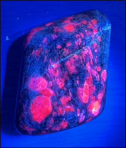 Highly Fluorescent RUBY in Matrix Pocket Stone - Vitality, Heart Chakra