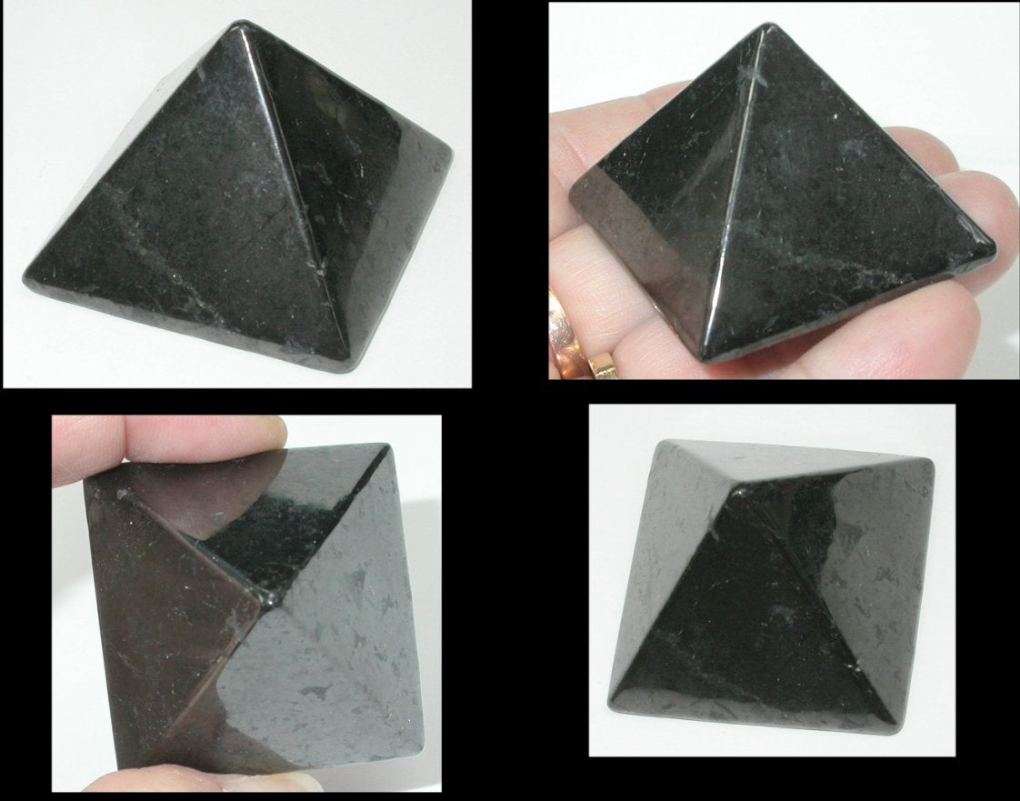 Russian SHUNGITE Crystal Pyramid - An excellent protection stone.