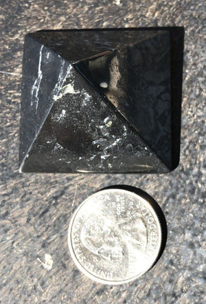 Russian SHUNGITE Crystal Pyramid - An excellent protection stone.