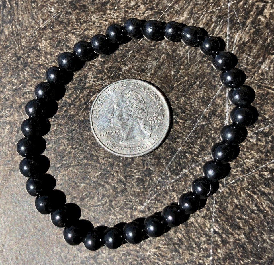 Russian SHUNGITE Stretch Bracelet, 5mm round beads - Vitality! Protection!