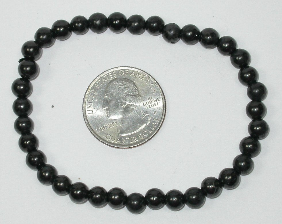 Russian SHUNGITE Stretch Bracelet, 5mm round beads - Vitality! Protection!
