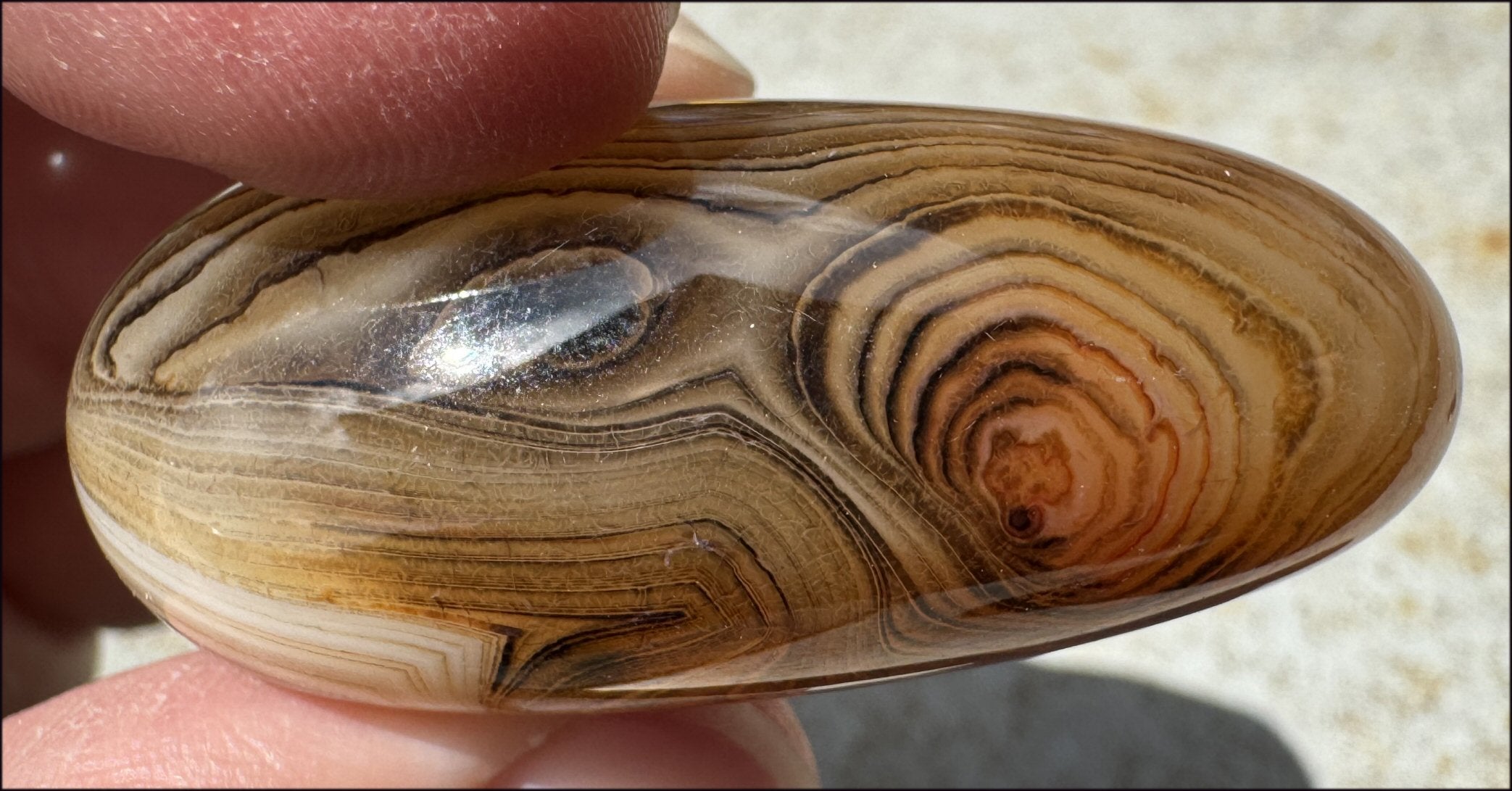 ~Fabulous~ Madagascar SILK AGATE Crystal Pocket / Palm Stone