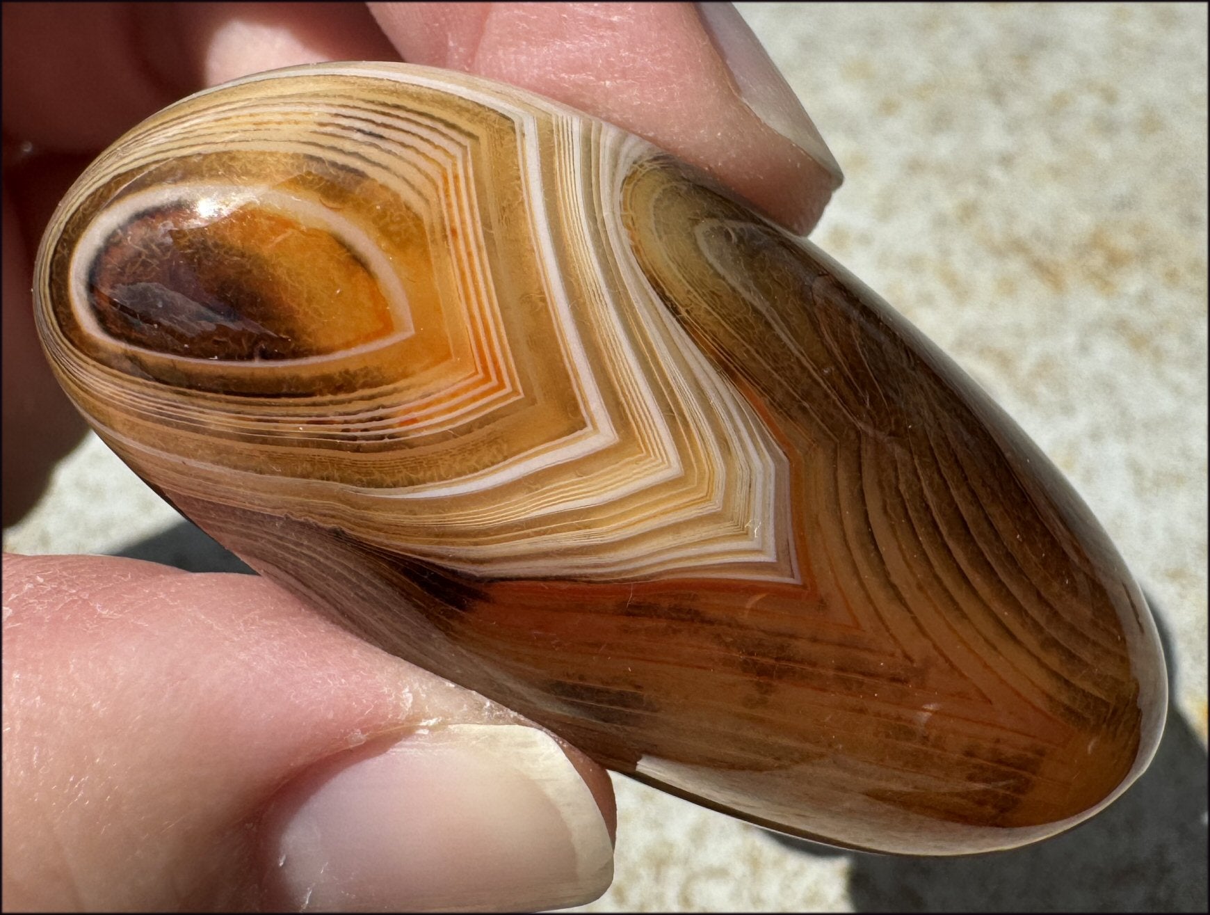 ~Fabulous~ Madagascar SILK AGATE Crystal Pocket / Palm Stone