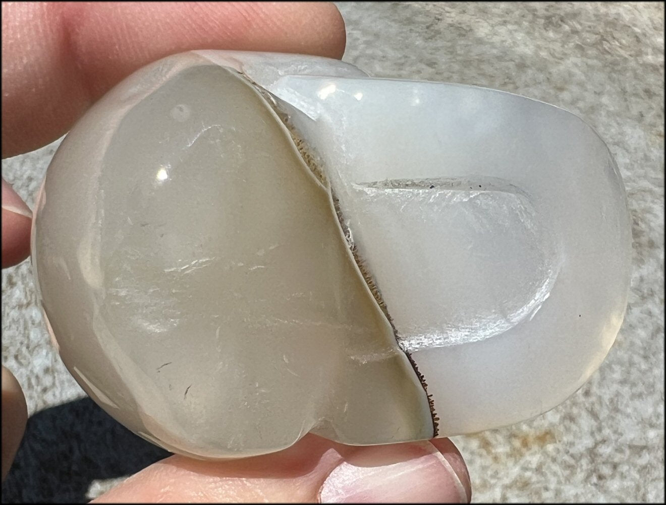 Dendritic Agate CRYSTAL SKULL with Bi-colored Dendritic inclusions