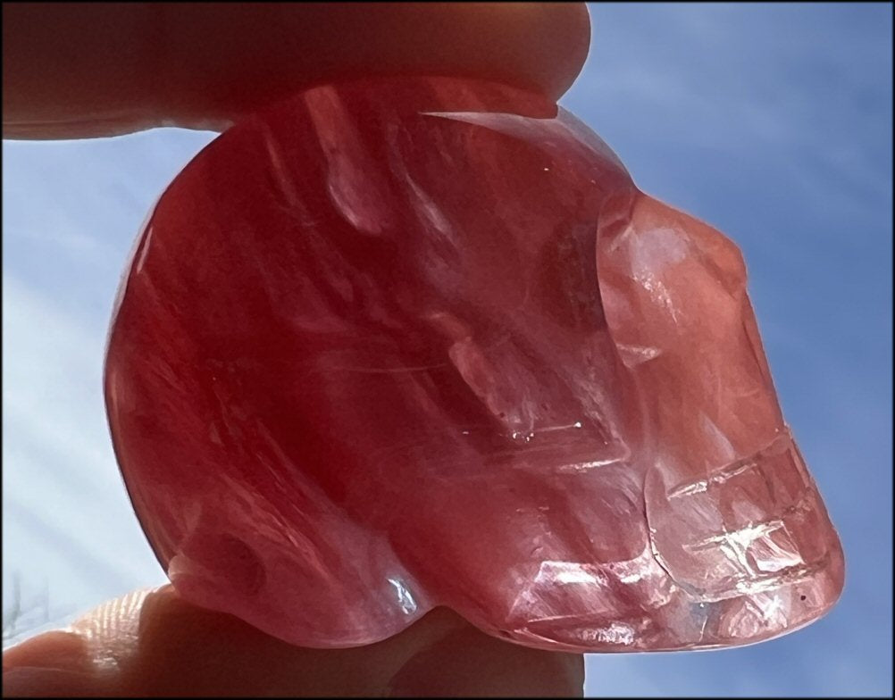 Strawberry Quartz CRYSTAL SKULL - Repel negative energies - with Synergy 6+ yrs