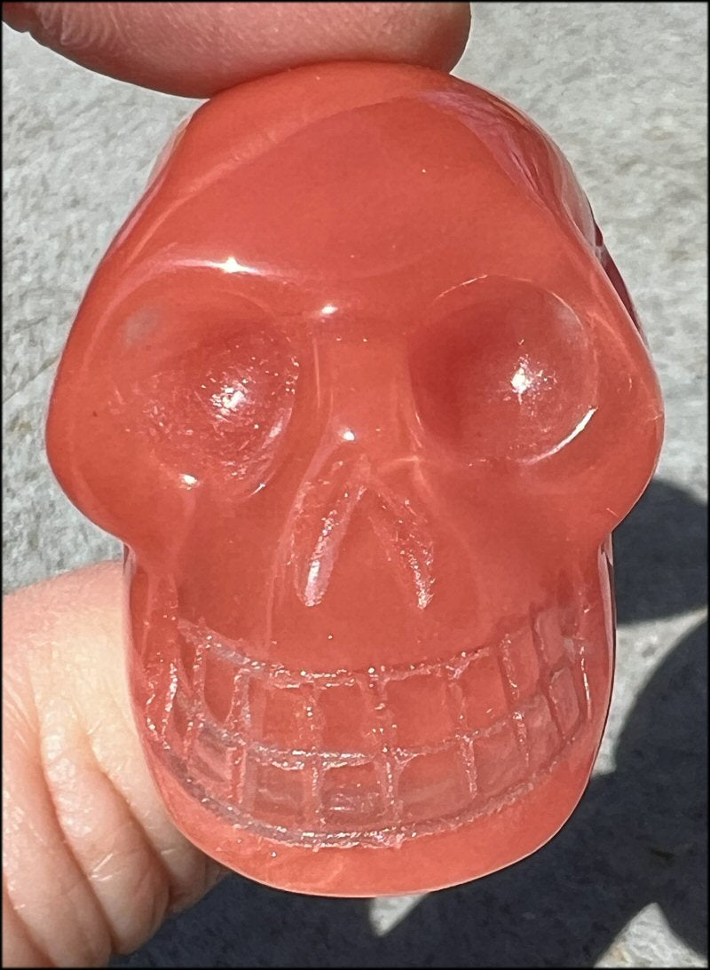 Strawberry Quartz CRYSTAL SKULL - Repel negative energies - with Synergy 6+ yrs