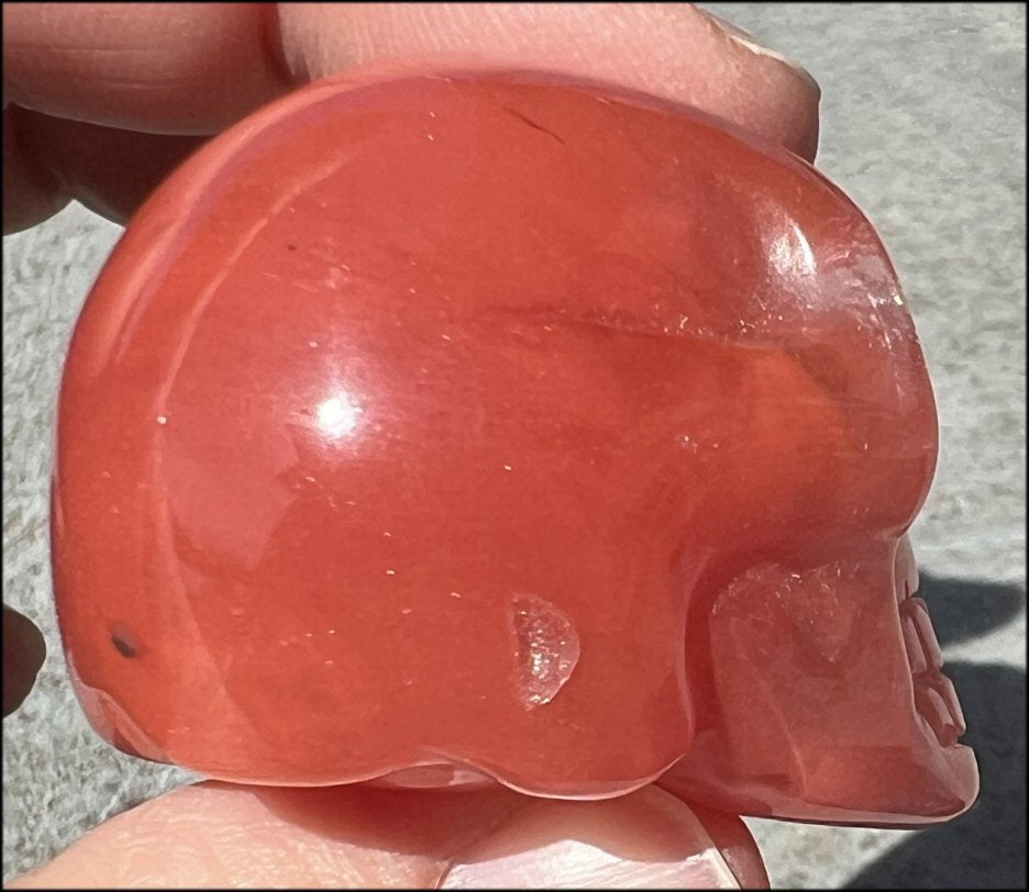 Strawberry Quartz CRYSTAL SKULL - Repel negative energies - with Synergy 6+ yrs