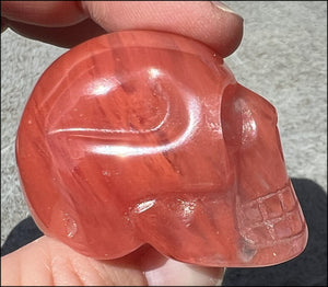 Strawberry Quartz CRYSTAL SKULL - Repel negative energies - with Synergy 6+ yrs