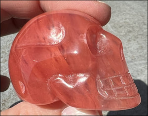 Strawberry Quartz CRYSTAL SKULL - Repel negative energies - with Synergy 6+ yrs