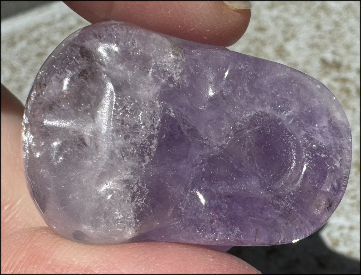 Small AMETHYST Crystal Skull with Rainbows - Divination - with Synergy 8+ yrs
