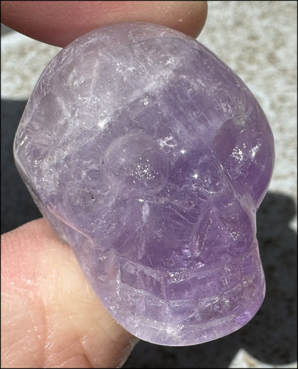 Small AMETHYST Crystal Skull with Rainbows - Divination - with Synergy 8+ yrs