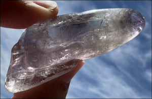 Amethyst ANUNNAKI STYLE Crystal Skull with Smoky Phantoms