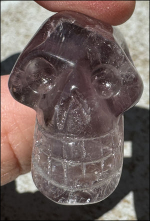 Amethyst ANUNNAKI STYLE Crystal Skull with Smoky Phantoms