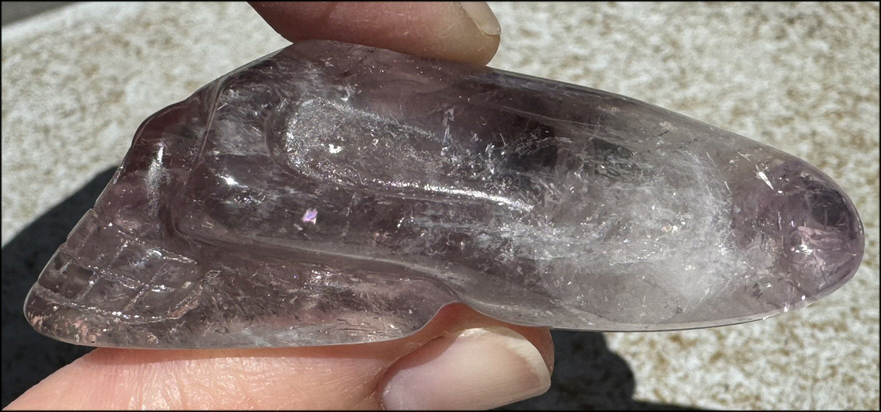 Amethyst ANUNNAKI STYLE Crystal Skull with Smoky Phantoms