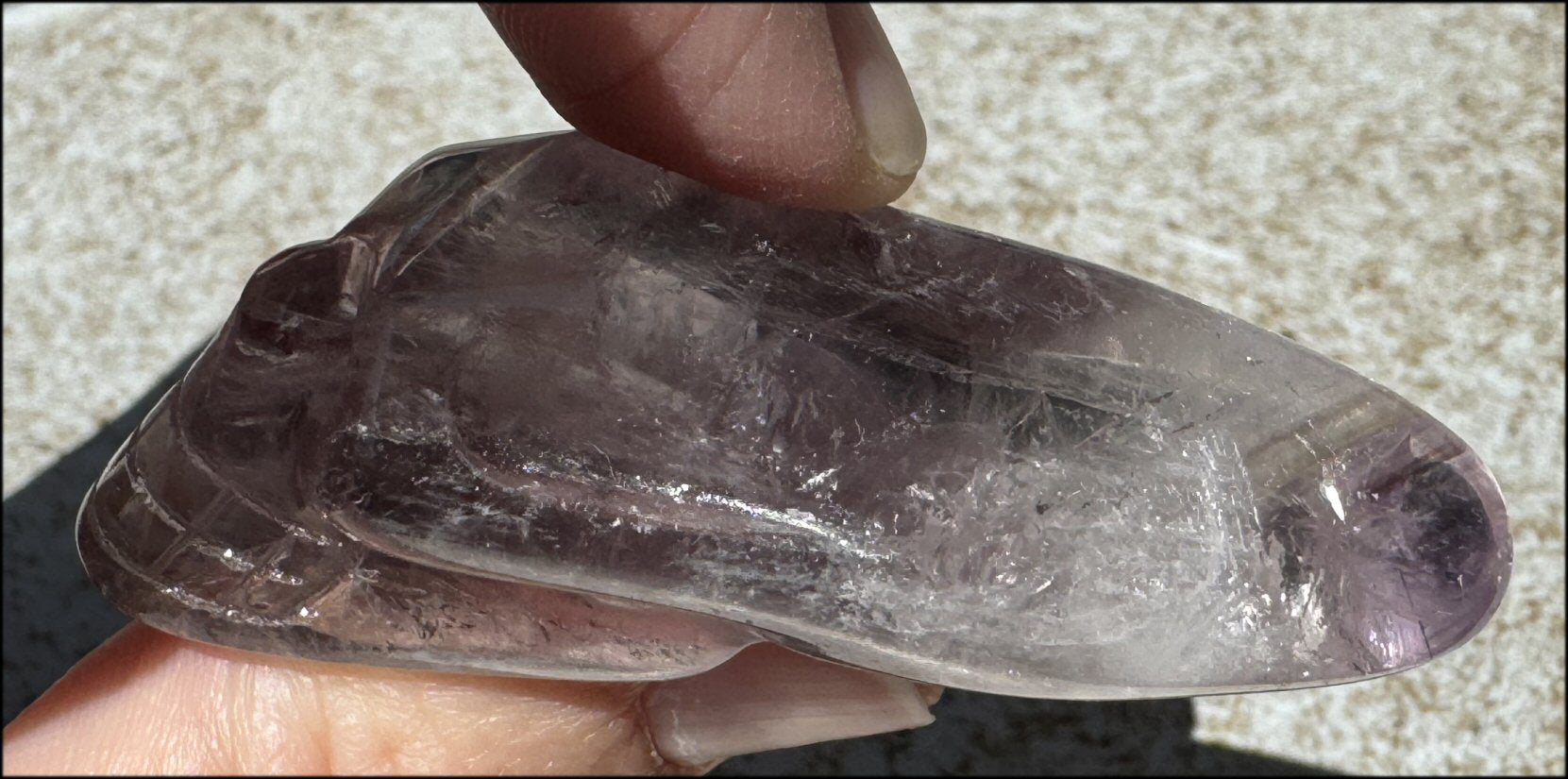 Amethyst ANUNNAKI STYLE Crystal Skull with Smoky Phantoms