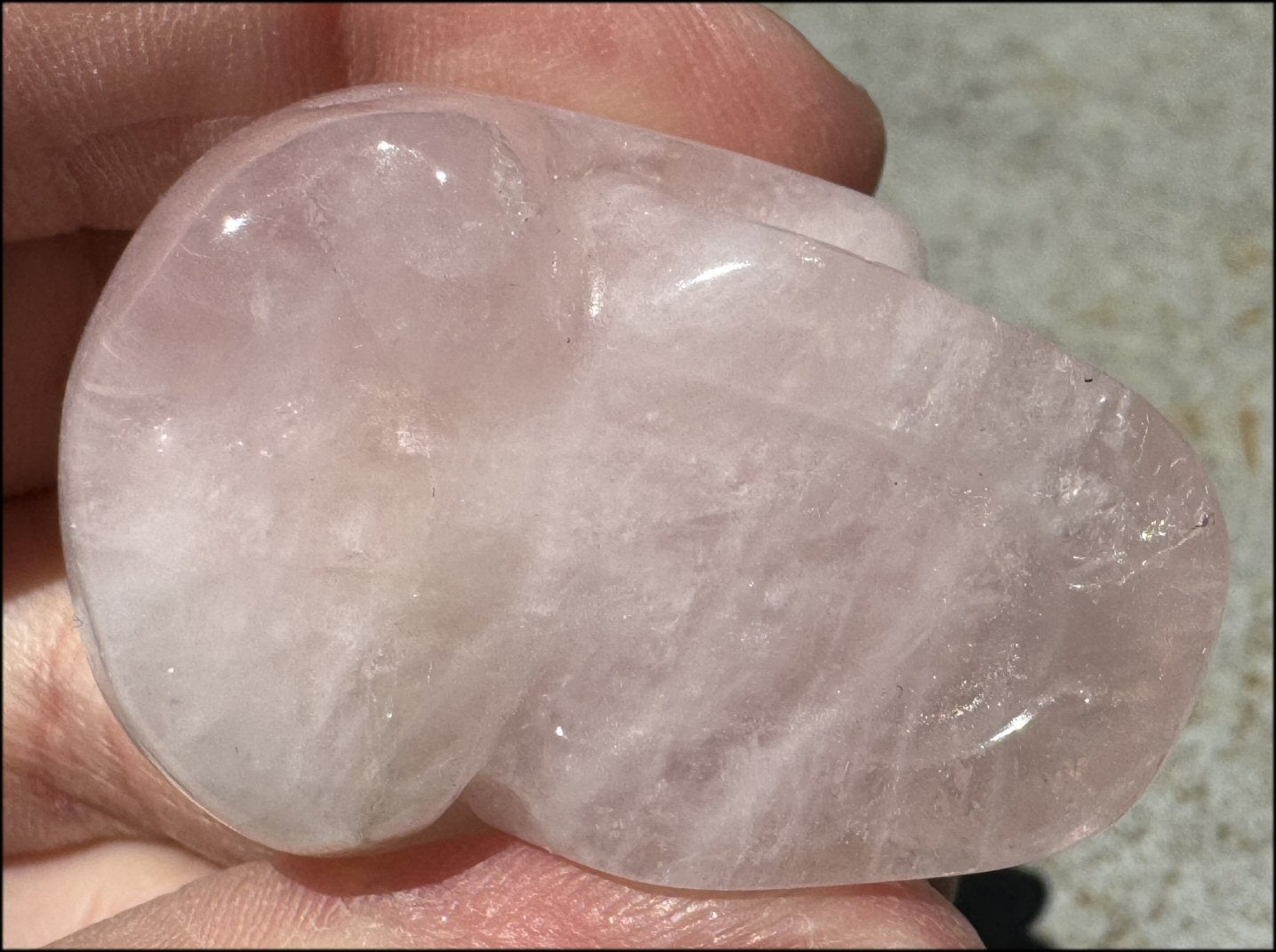 ROSE QUARTZ Crystal Skull - Heart Chakra, Self-Acceptance - with Synergy 8+ years