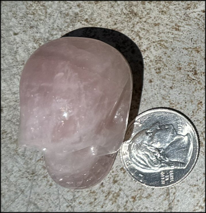 ROSE QUARTZ Crystal Skull - Heart Chakra, Self-Acceptance - with Synergy 8+ years