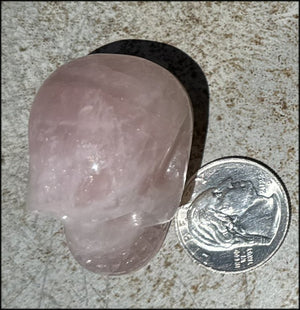 ROSE QUARTZ Crystal Skull - Heart Chakra, Self-Acceptance - with Synergy 8+ years