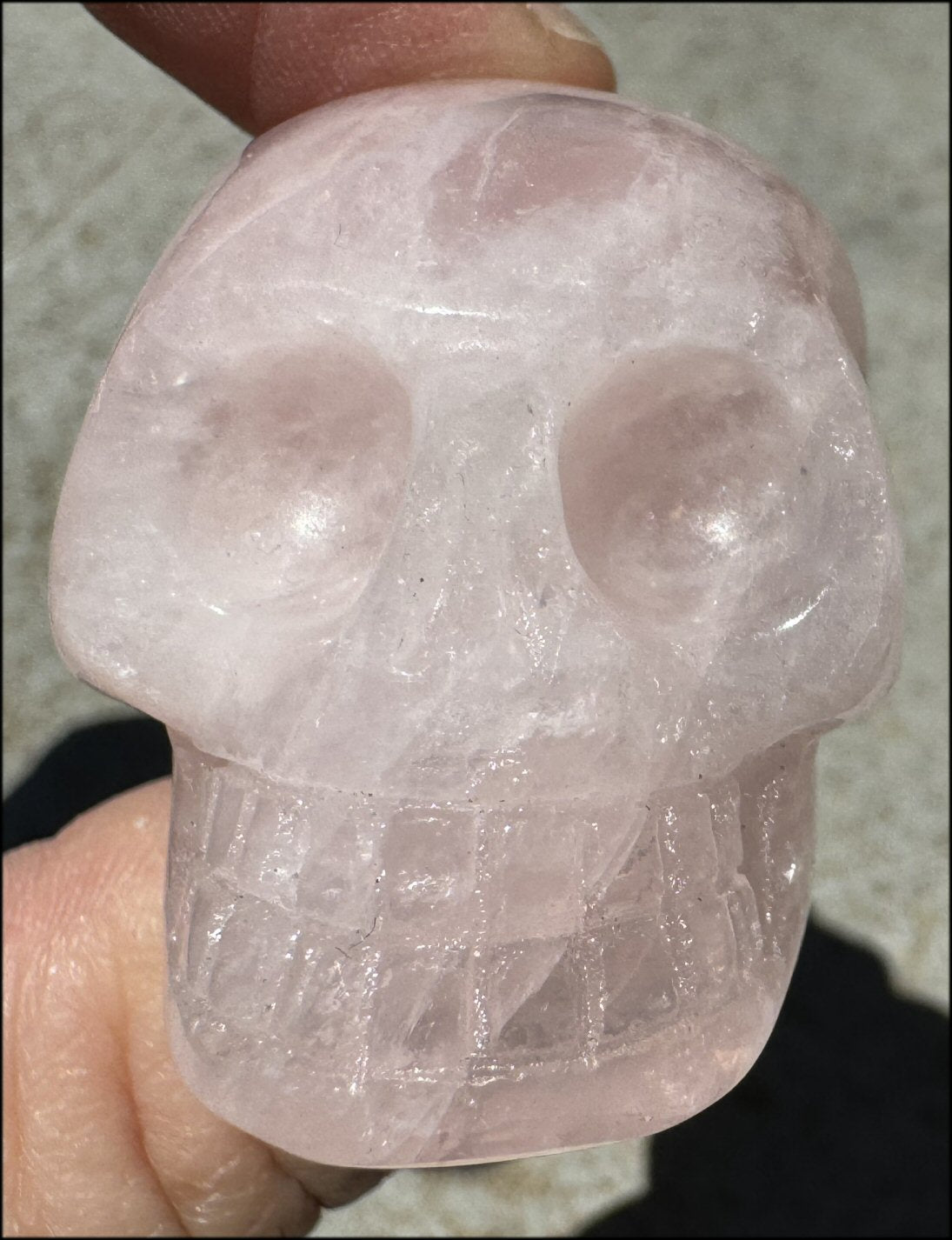 ROSE QUARTZ Crystal Skull - Heart Chakra, Self-Acceptance - with Synergy 8+ years