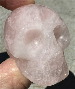 ROSE QUARTZ Crystal Skull - Heart Chakra, Self-Acceptance - with Synergy 8+ years