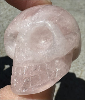 ROSE QUARTZ Crystal Skull - Heart Chakra, Self-Acceptance - with Synergy 8+ years