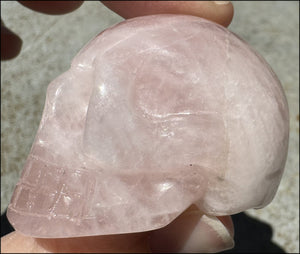 ROSE QUARTZ Crystal Skull - Heart Chakra, Self-Acceptance - with Synergy 8+ years