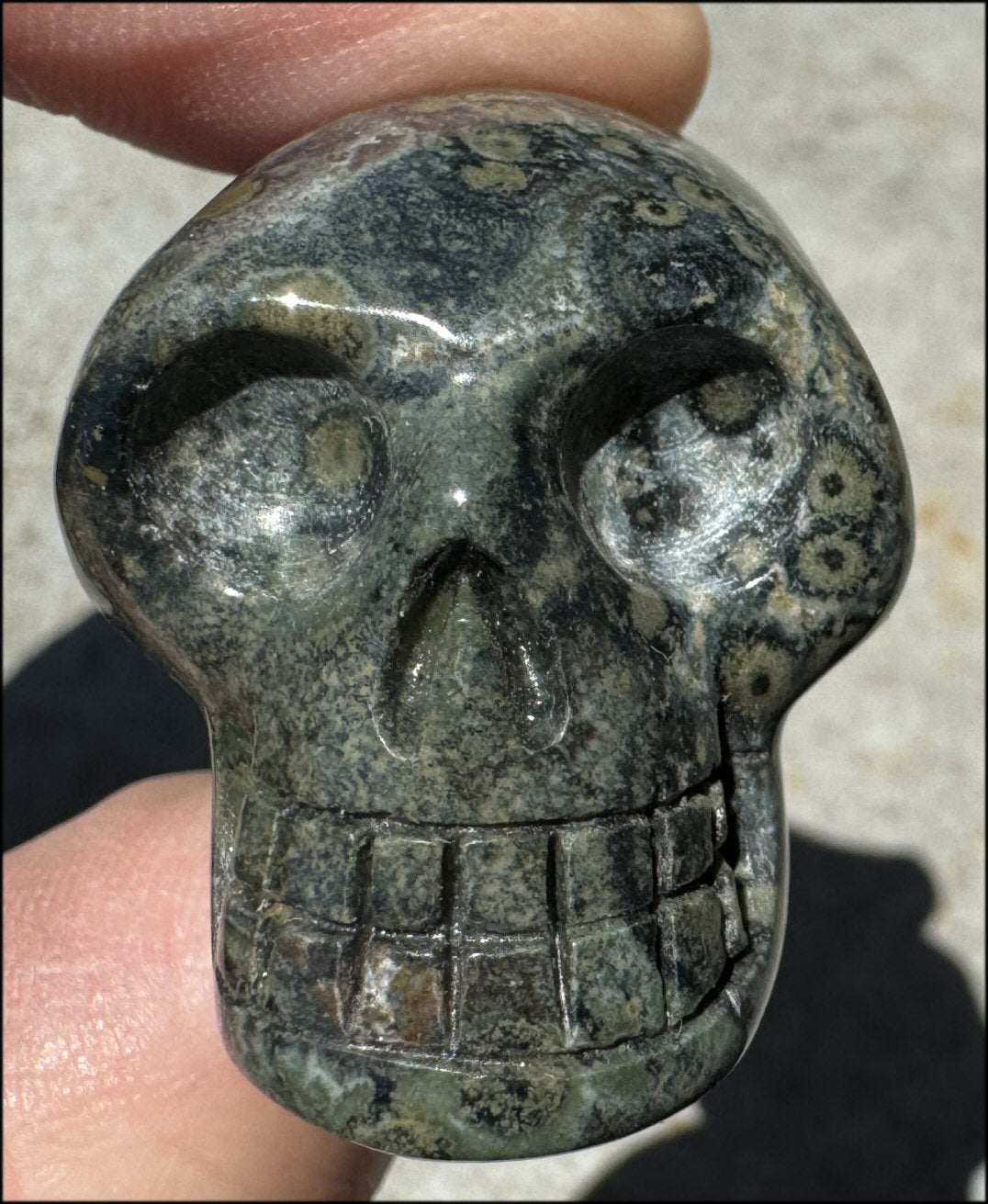 KAMBABA JASPER Crystal Skull - Heart Chakra, Grounding - with Synergy 7+ years