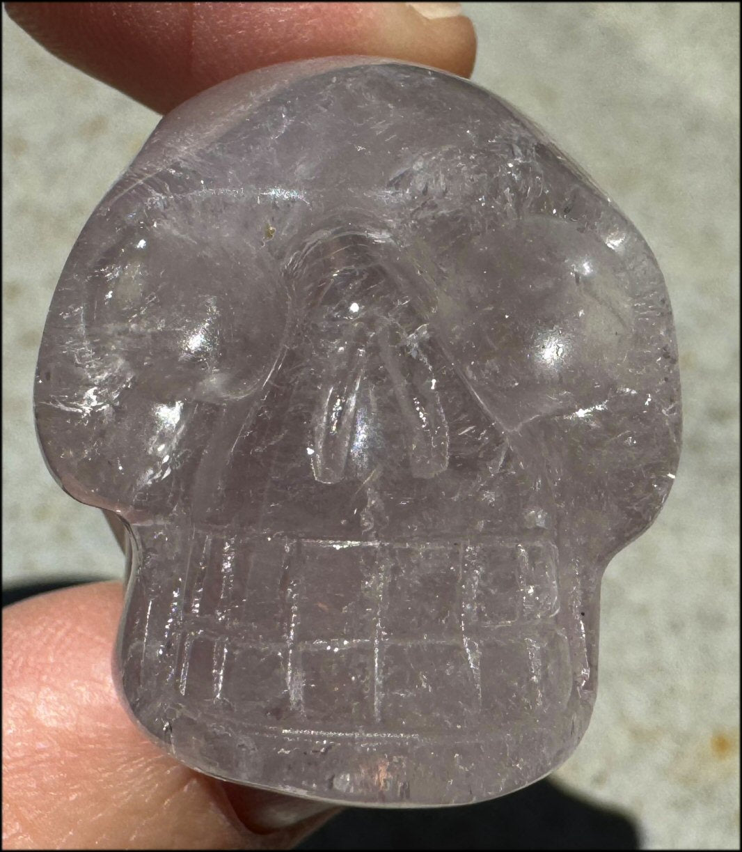 Small AMETHYST Crystal Skull with Rainbows - Inner Peace, Divination - with Synergy 10+ years
