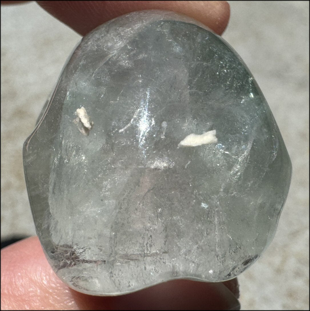 Pretty Green FLUORITE Crystal Skull with Shimmery Rainbows - with Synergy 12+ yrs