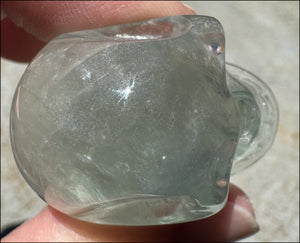 Pretty Green FLUORITE Crystal Skull with Shimmery Rainbows - with Synergy 12+ yrs