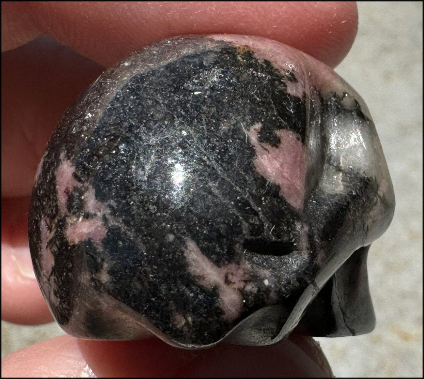 Rhodonite CRYSTAL SKULL - Open Heart Chakra - with Synergy 5+ years