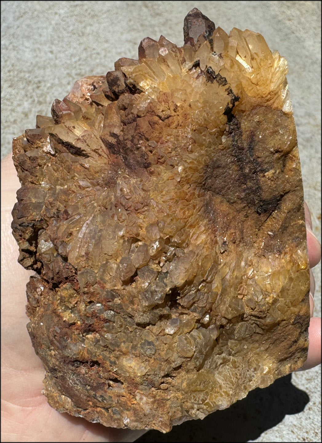 Fantastic XL Sparkly Hematoid Quartz + Limestone METAMORPHOSIS Crystal Skull