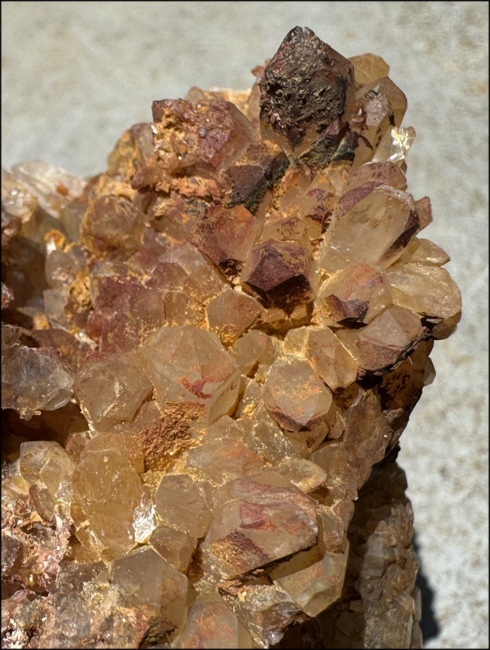 Fantastic XL Sparkly Hematoid Quartz + Limestone METAMORPHOSIS Crystal Skull