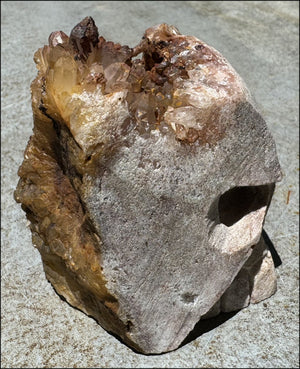 Fantastic XL Sparkly Hematoid Quartz + Limestone METAMORPHOSIS Crystal Skull