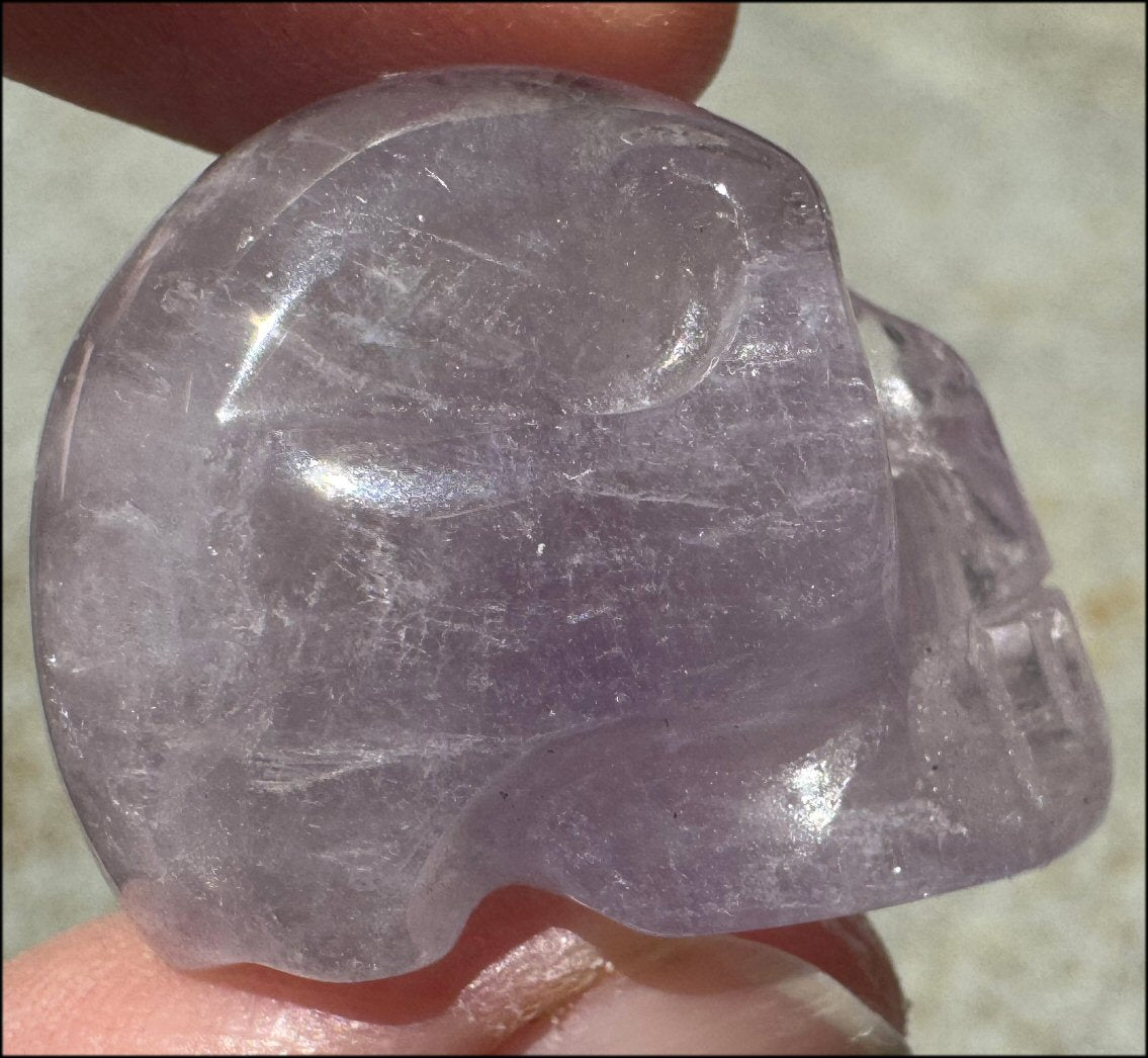 Small AMETHYST Crystal Skull with Rainbows - Divination - with Synergy 8+ years