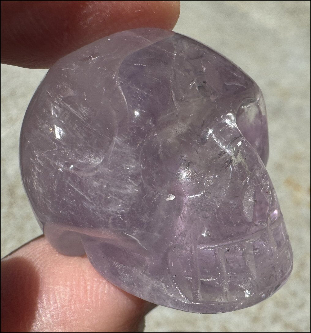 Small AMETHYST Crystal Skull with Rainbows - Divination - with Synergy 8+ years